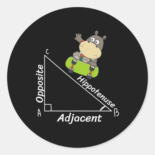 Sticker Rond Funny Hipo Géométrie Hypotenuse Math Boy Gir (Devant)