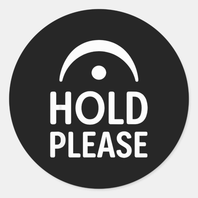 Sticker Rond Funny Hold Please Fermata Symbol Music Theory Band (Devant)