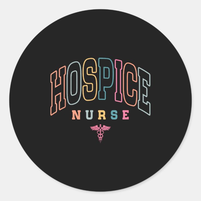 Sticker Rond Funny Hospice Nurse Doctor Graduation Medical Nurs (Devant)