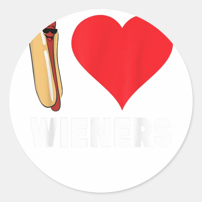 Sticker Rond Funny Hot Dog Design (Devant)