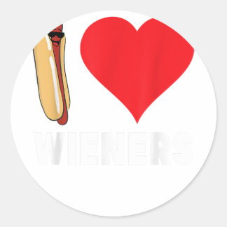 Sticker Rond Funny Hot Dog Design