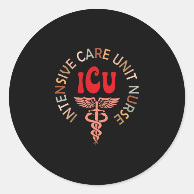 Sticker Rond Funny Icu Nurse Intensive Care Unit Nurse Emergenc (Devant)