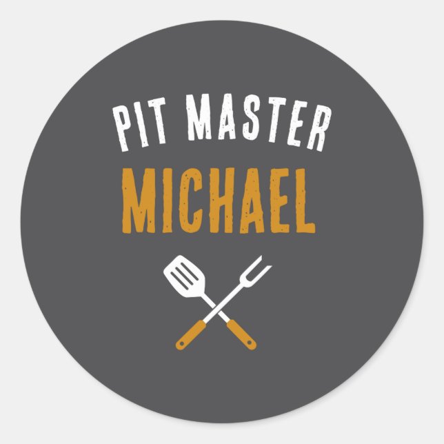 Sticker Rond Funny Id Smoke That Name Bbq Grilling Dad  (Devant)