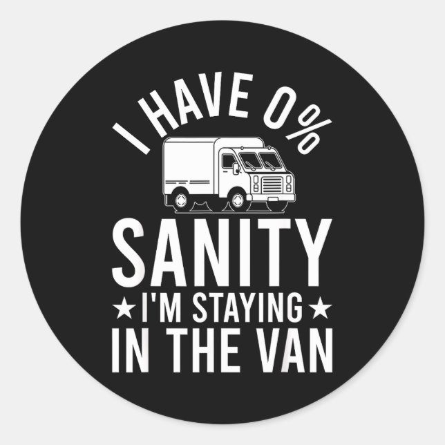 Sticker Rond Funny I'm Staying In Tha Van Phasmophobia Gamer Ma (Devant)