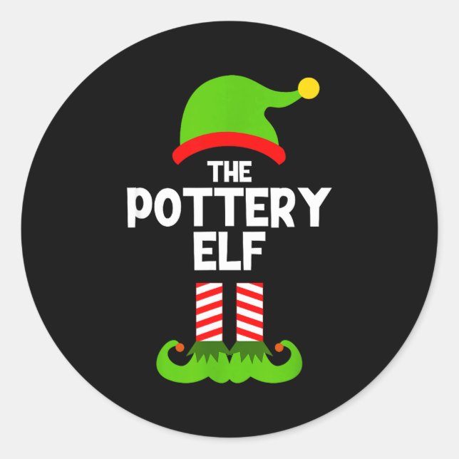 Sticker Rond Funny I'm The Ttery Elf Christmas Xmas  (Devant)