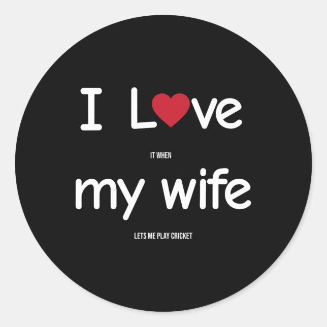 Sticker Rond Funny Indian Pakistani Wife Husnd Quote Cricket Jo (Devant)