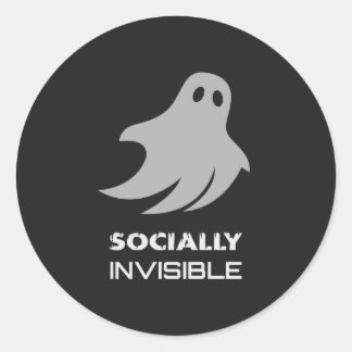 Sticker Rond Funny Introvert Spooky Ghost
