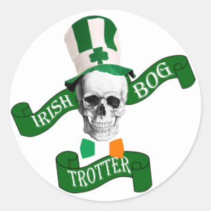 Sticker Rond Funny Irish bog trotter