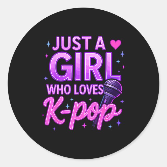 Sticker Rond Funny Just A Girl Who Loves K-p  (Devant)