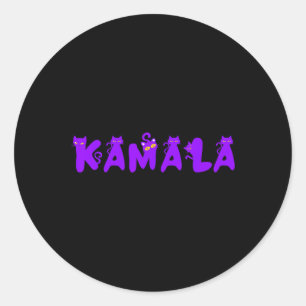 Sticker Rond Funny Kamala Chat Lady Kamala Harris Président 202