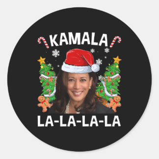 Sticker Rond Funny Kamala Harris 2024 Christmas Comma La Men Wo