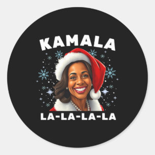Sticker Rond Funny Kamala Harris 2024 Christmas Comma La Men Wo