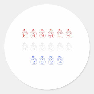 Sticker Rond Funny Kamala Harris 2024 Joyeux Noël