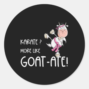 Sticker Rond Funny Karate Chèvre I Karate Pun Arts martiaux