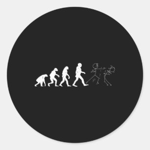 Sticker Rond Funny Karate Evolution Karate Stick Figure