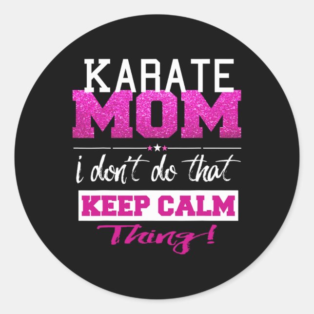 Sticker Rond Funny Karate Maman T shirt Meilleure mère (Devant)