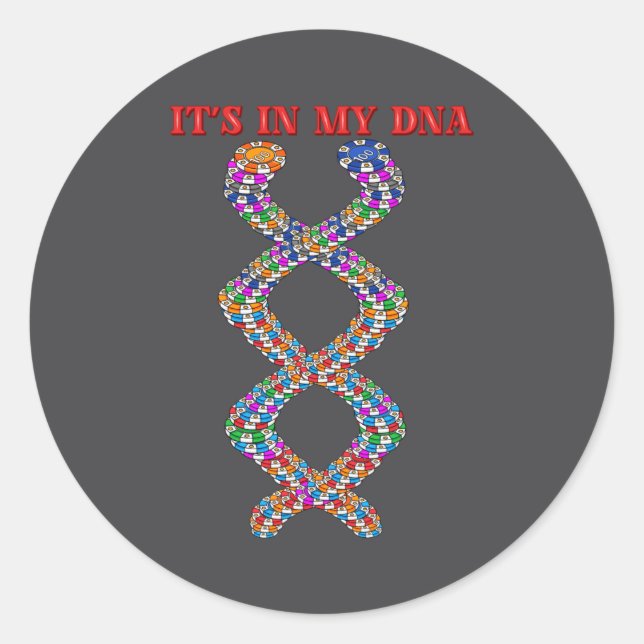 Sticker Rond Funny Ker Player Texas Holdem Casino Ker  (Devant)