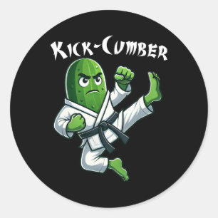 Sticker Rond Funny Kick-cumber Cucumber Karate Athlete Boys Gir