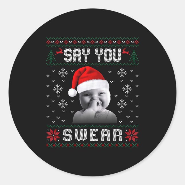 Sticker Rond Funny Laughing Baby Ai Baby Meme Brainrot Ugly Chr (Devant)