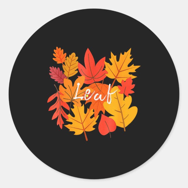 Sticker Rond Funny Leaf Blower Fall Couple Halloween Costume Gi (Devant)