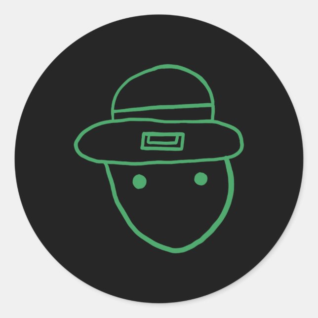 Sticker Rond Funny Leprechaun Amateur Sketch meme Irish St Part (Devant)