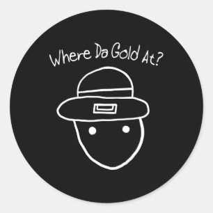 Sticker Rond Funny Leprechaun Amateur Sketch meme Irish St Part