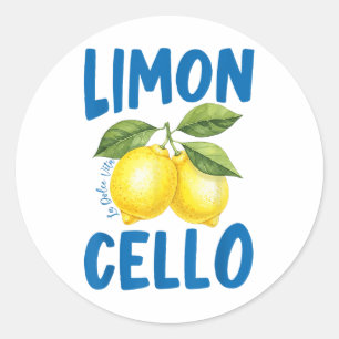Sticker Rond Funny Limoncello La Dolce Vita Citron italien