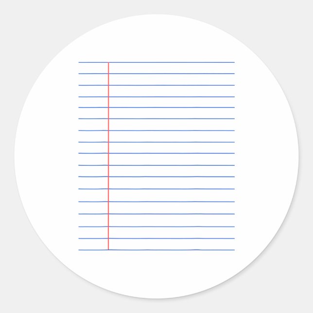 Sticker Rond Funny Lined Notebook Paper Matching Group Hallowee (Devant)