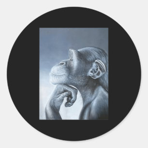 Sticker Rond Funny Lion Singe Mème Ragebait Mème Brainrot Gen
