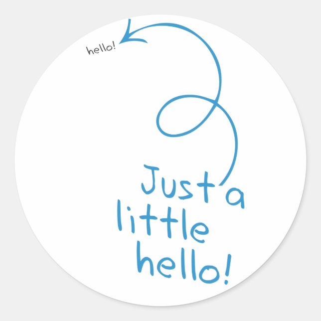 Sticker Rond Funny Little Hello (Devant)