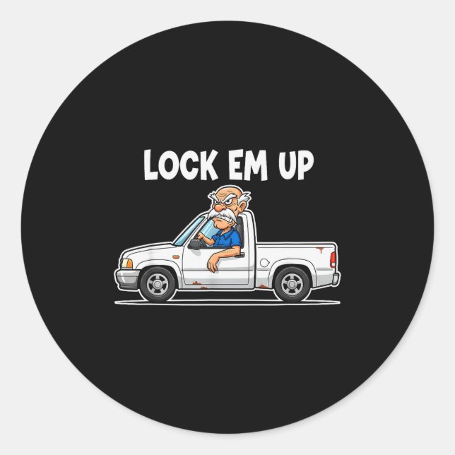 Sticker Rond Funny Lock Em Up Private Property  (Devant)