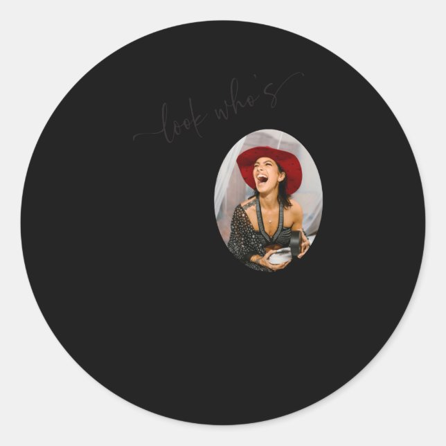 Sticker Rond Funny Look Whos 30 Stylish 30th Birthday  (Devant)