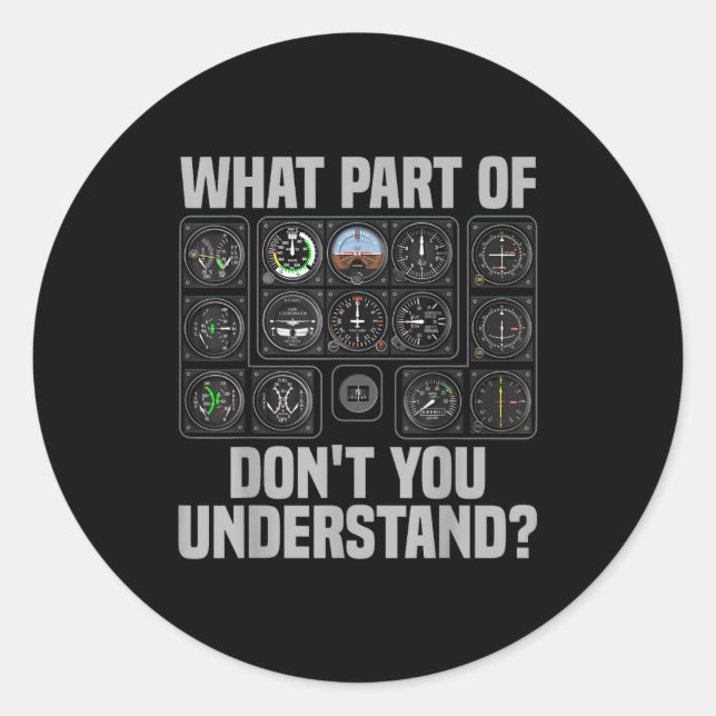 Sticker Rond Funny Lot Design For Men Women Airplane Airline Lo (Devant)