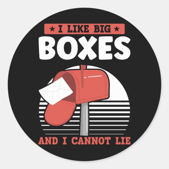 Sticker Rond Funny Mailman Postal Worker Transporteur de courri (Devant)