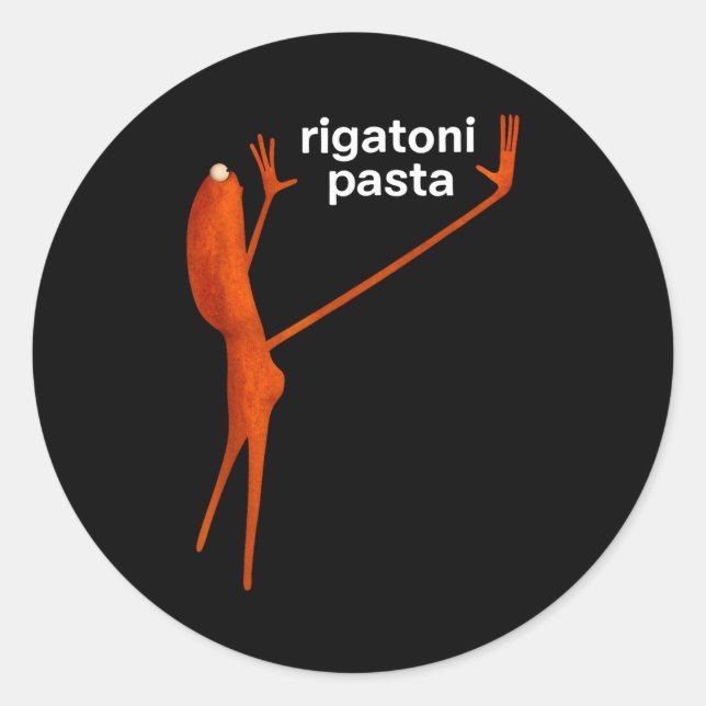 Sticker Rond Funny Marcus Le Ver Rigatoni Pâtes Mème Viral  (Devant)