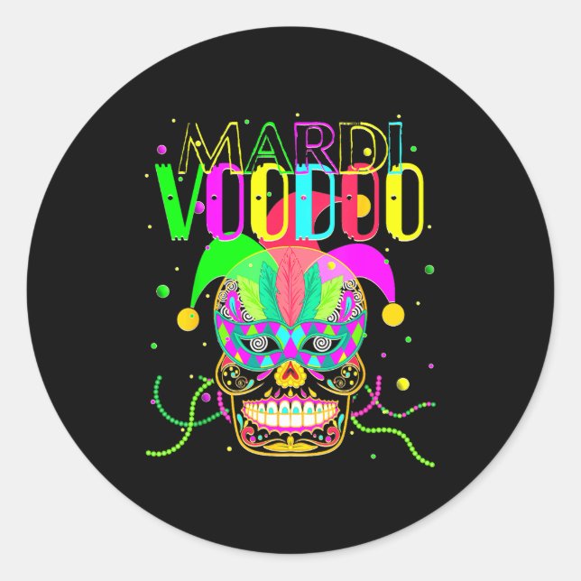 Sticker Rond Funny Mardi Gras Shirt New Orleans Shirts Mardi Gr (Devant)