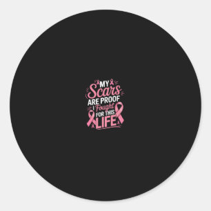 Sticker Rond Funny Mastectomie Cancer du sein guerrier
