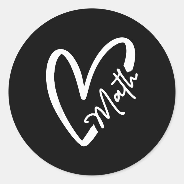 Sticker Rond Funny Mathematician Teacher Kids Physicist I Love  (Devant)