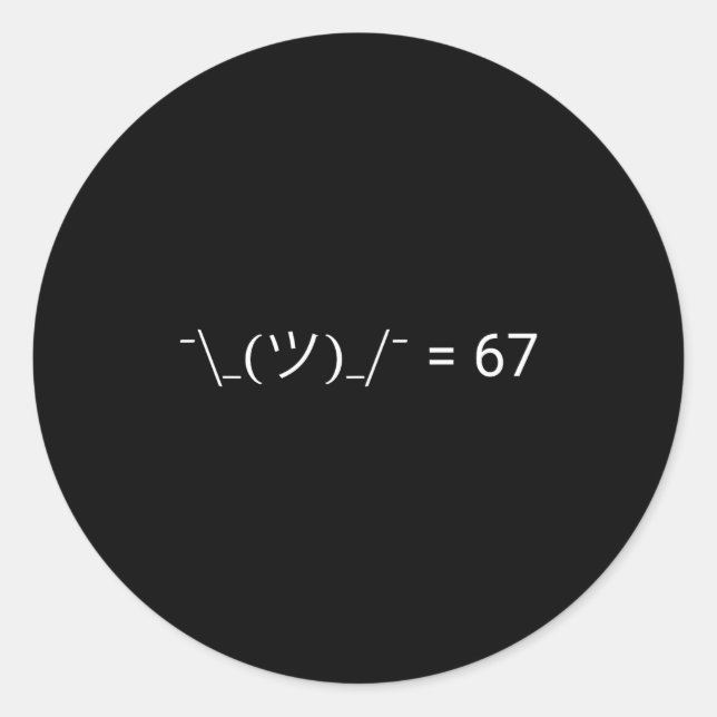 Sticker Rond Funny Meh 67 Meme  (Devant)