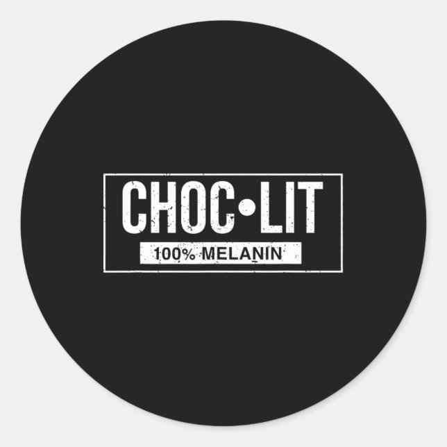 Sticker Rond Funny Melanin Chocolat Noir Histoire Junetten C (Devant)