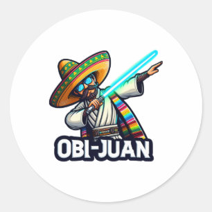 Sticker Rond Funny Mexicain Obi Juan Movie Parodie Cinco De May