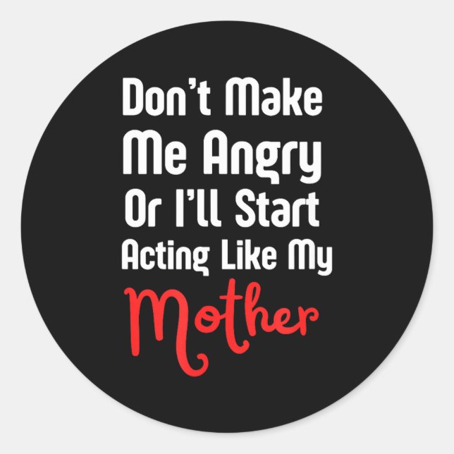 Sticker Rond Funny Mother's Day  (Devant)