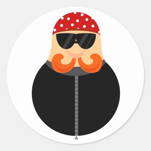 Sticker Rond Funny Motorcycle Biker (Devant)