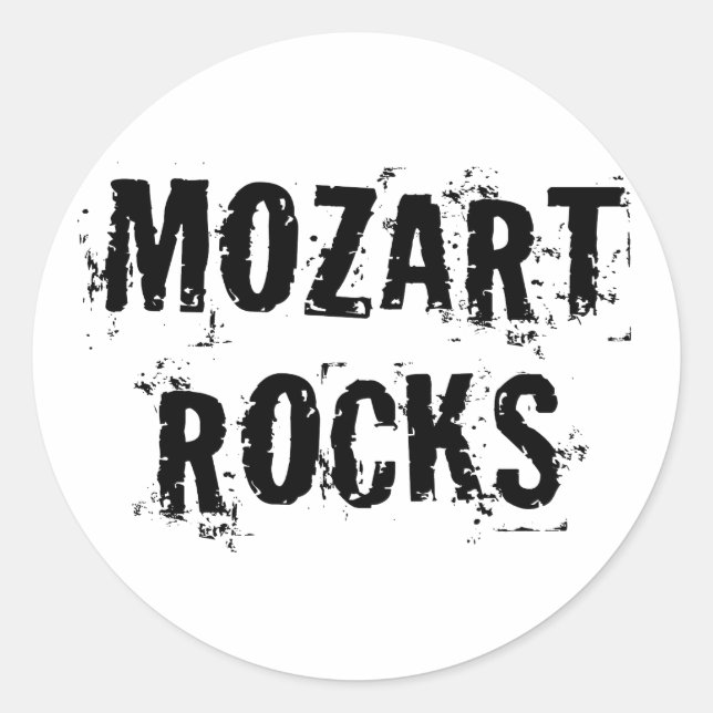 Sticker Rond Funny Mozart Rocks Music Cadeau (Devant)