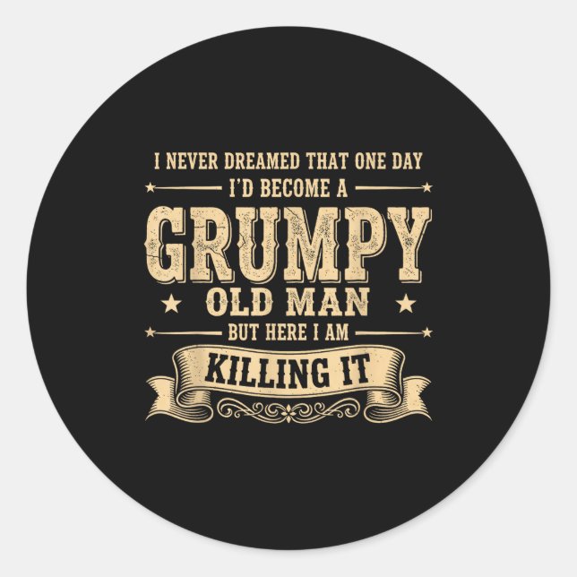 Sticker Rond Funny Mpy Old Man  (Devant)