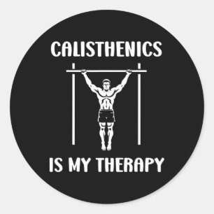 Sticker Rond Funny Muscu Streetworkout Sport Workout Simple Cal