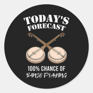 Sticker Rond Funny Musical instrument bluegrass Aujourd'hui