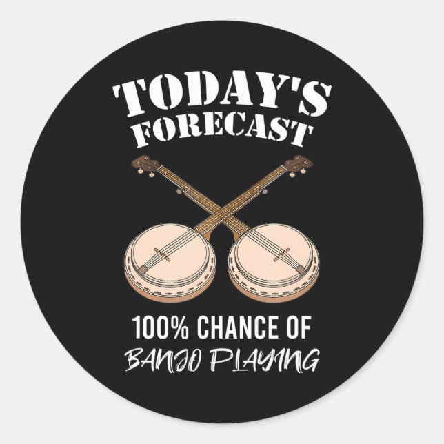 Sticker Rond Funny Musical instrument bluegrass Aujourd'hui (Devant)