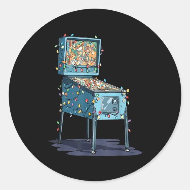Sticker Rond Funny Nball Machine Christmas Graphics Lights Love (Devant)