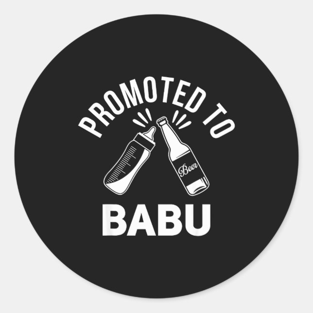 Sticker Rond Funny New Grandpa Pregnancy Announcement Promoted  (Devant)